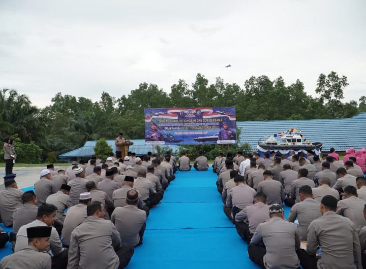 Peringatan HUT ke-75 Polairud Polda Kaltim diisi dengan doa bersama serta sholat ghaib untuk para korban bencana di Sumatera.
