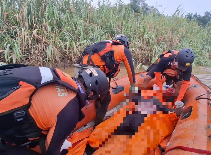 Tim SAR Gabungan mengevakuasi pekerja sawit yang dilaporkan tenggelam di Sungai Santan Ulu, Marangkayu. Korban ditemukan meninggal dunia Selasa (20/1/2026) pagi.
