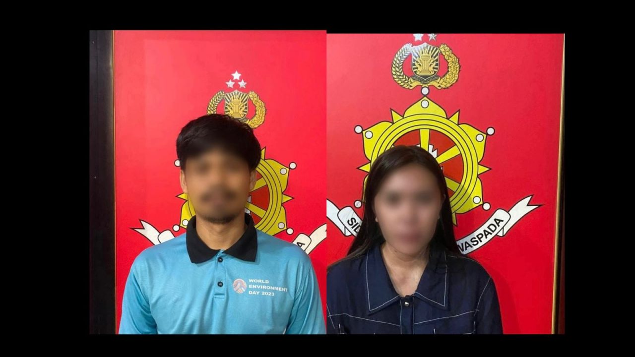 Dua tersangka pasutri kasus pencurian uang milik majikan diamankan Polresta Samarinda. (Dok. Polresta Samarinda)