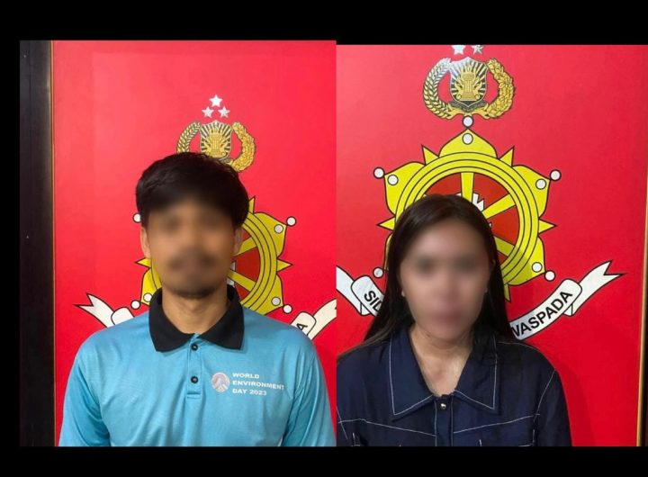 Dua tersangka pasutri kasus pencurian uang milik majikan diamankan Polresta Samarinda. (Dok. Polresta Samarinda)