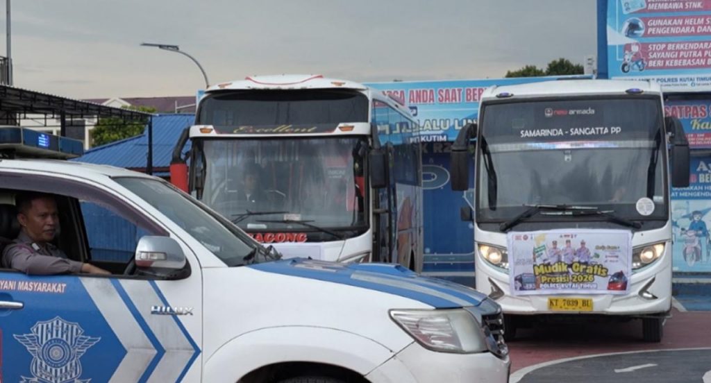 Dua unit bus disiapkan Polres Kutai Timur dalam program mudik gratis.