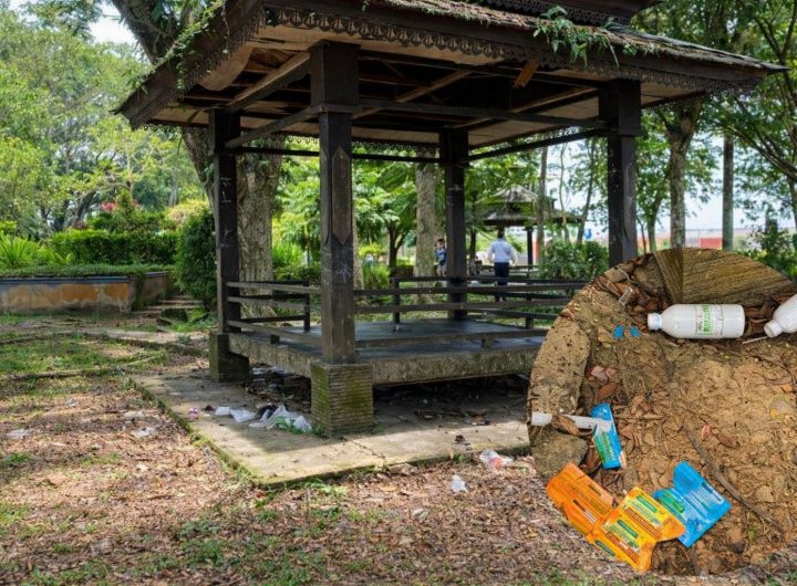 Kondisi Taman Ulin, Kota Tenggarong, yang minim perawatan dan menjadi sorotan.