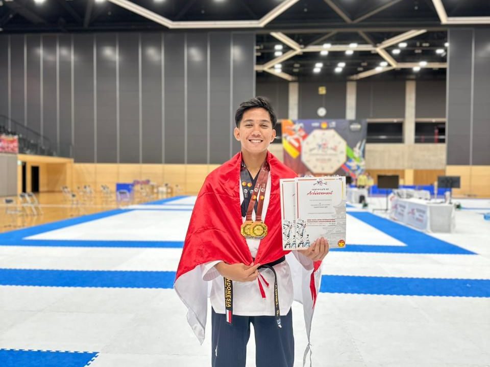 Prestasi membanggakan ditunjukkan Bripda Gabriel Simorangkir dengan raihan dua emas di kejuaraan taekwondo internasional di Osaka.