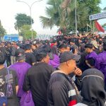Suasana aksi demonstrasi di Samarinda, Selasa (21/4/2026).