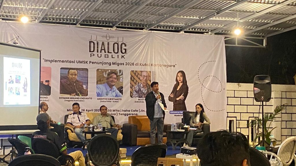 Dialog publik UMSK migas Kukar 2026 digelar, soroti PHK, kesejahteraan buruh, hingga kepatuhan perusahaan.
