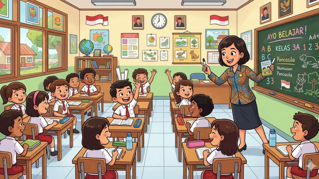 Ilustrasi kegiatan belajar mengajar.