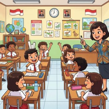 Ilustrasi kegiatan belajar mengajar.