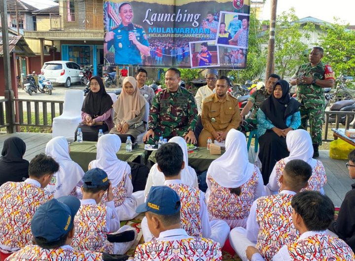 Kegiatan launching program “Bimbel Bersama Ceria” yang digagas Kodam VI/Mulawarman di Tenggarong.