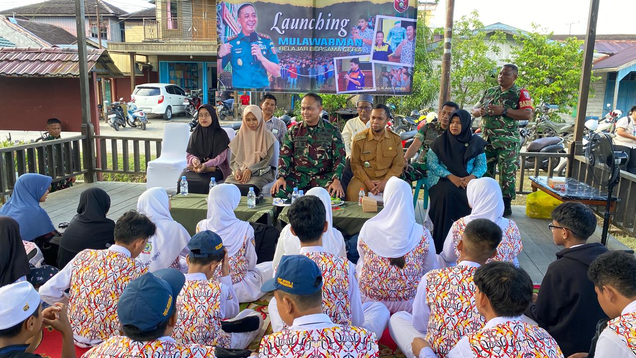 Kegiatan launching program “Bimbel Bersama Ceria” yang digagas Kodam VI/Mulawarman di Tenggarong.