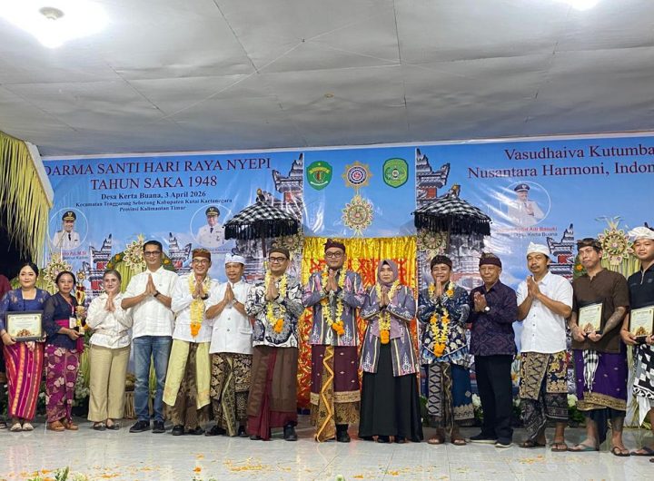 Perayaan Hari Raya Nyepi Tahun Baru Caka 1948 di Desa Kerta Buana L4, Kecamatan Tenggarong Seberang, Jumat (3/4/2026).