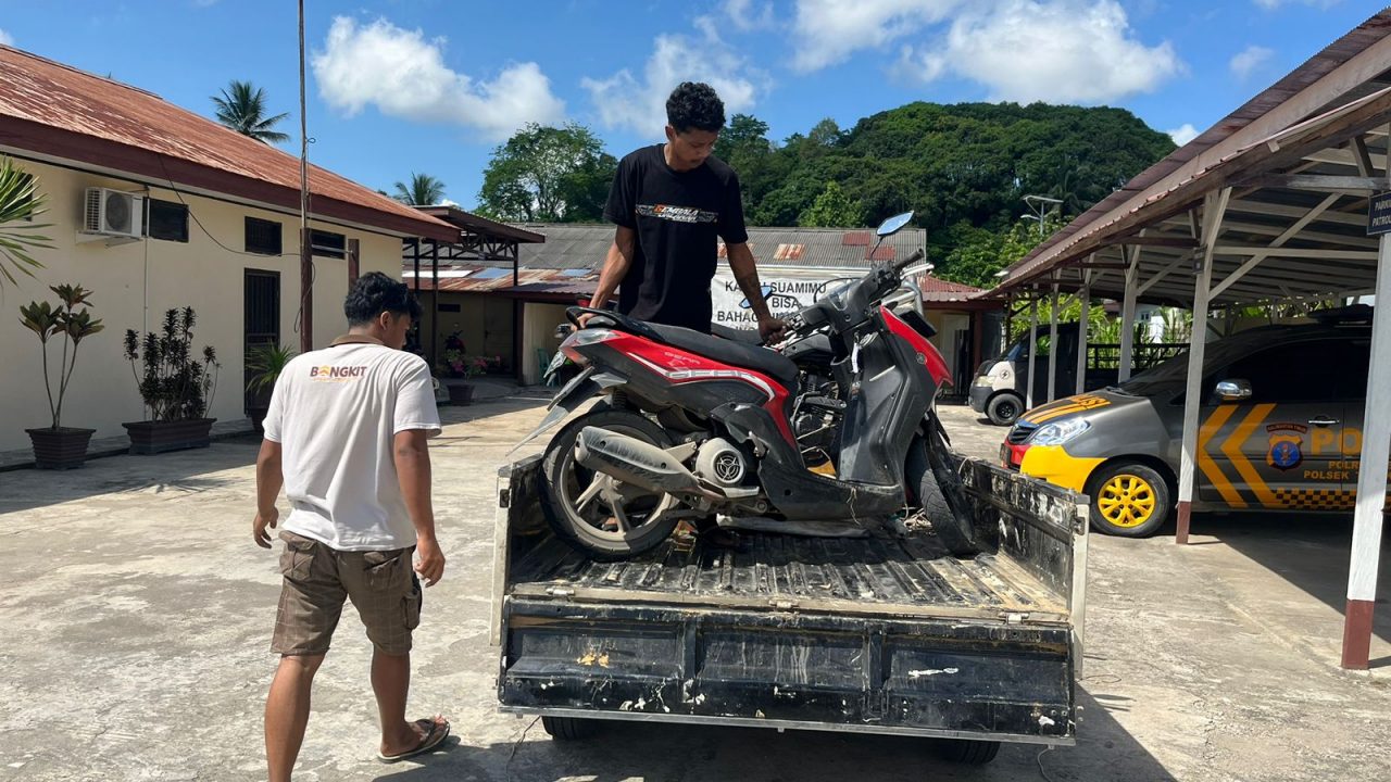 Barang bukti sepeda motor hasil curian diamankan polisi untuk proses hukum lebih lanjut.