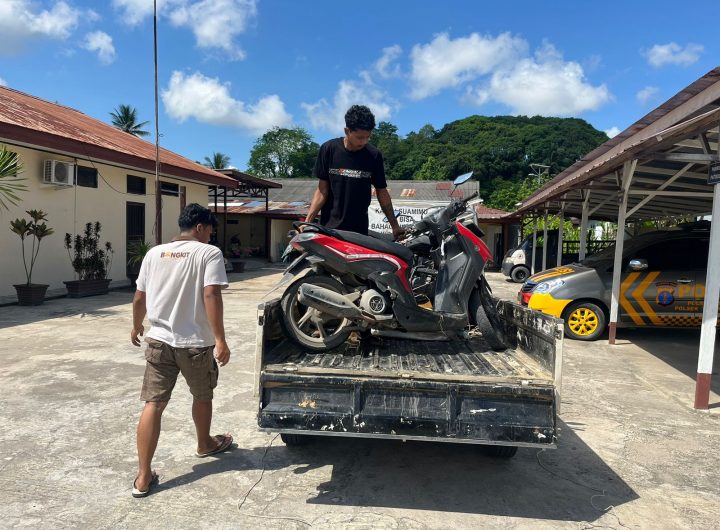 Barang bukti sepeda motor hasil curian diamankan polisi untuk proses hukum lebih lanjut.
