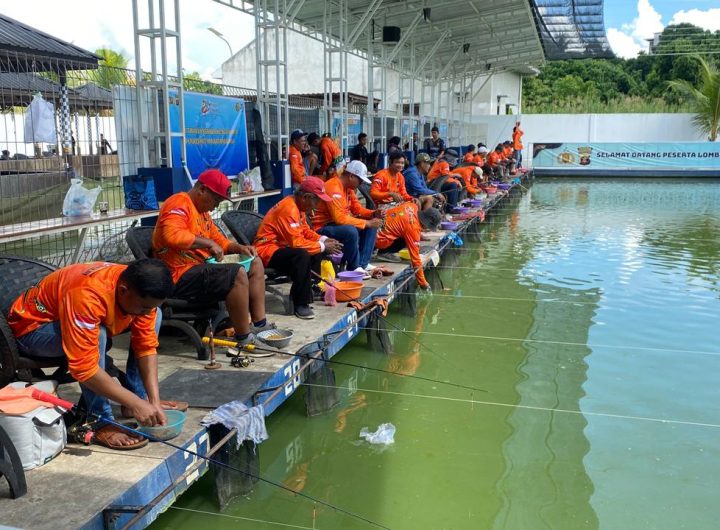 Kegiatan lomba mancing di Pemancingan Rocky 2HS, Sabtu (21/6/2026).