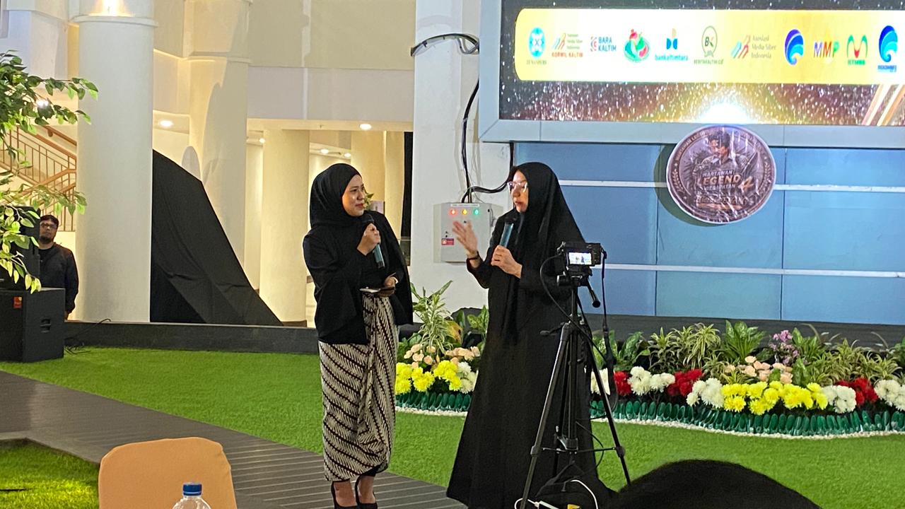 Rita Widyasari hadiri Wartawan Legend Bedapatan 4 di Hotel Claro Pandurata, Samarinda, Sabtu (13/6/2026).