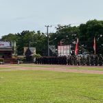 Suasana upacara Hari Bhayangkara ke-80 di Lapangan Upacara Mapolres Kutai Kartanegara berlangsung tertib dan khidmat, Rabu (1/7/2026).